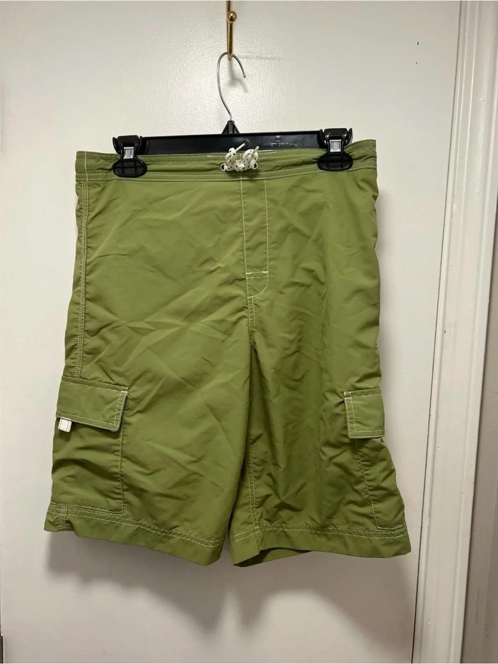 *Lands' End Olive Green Boys' Cargo Swim Trunks